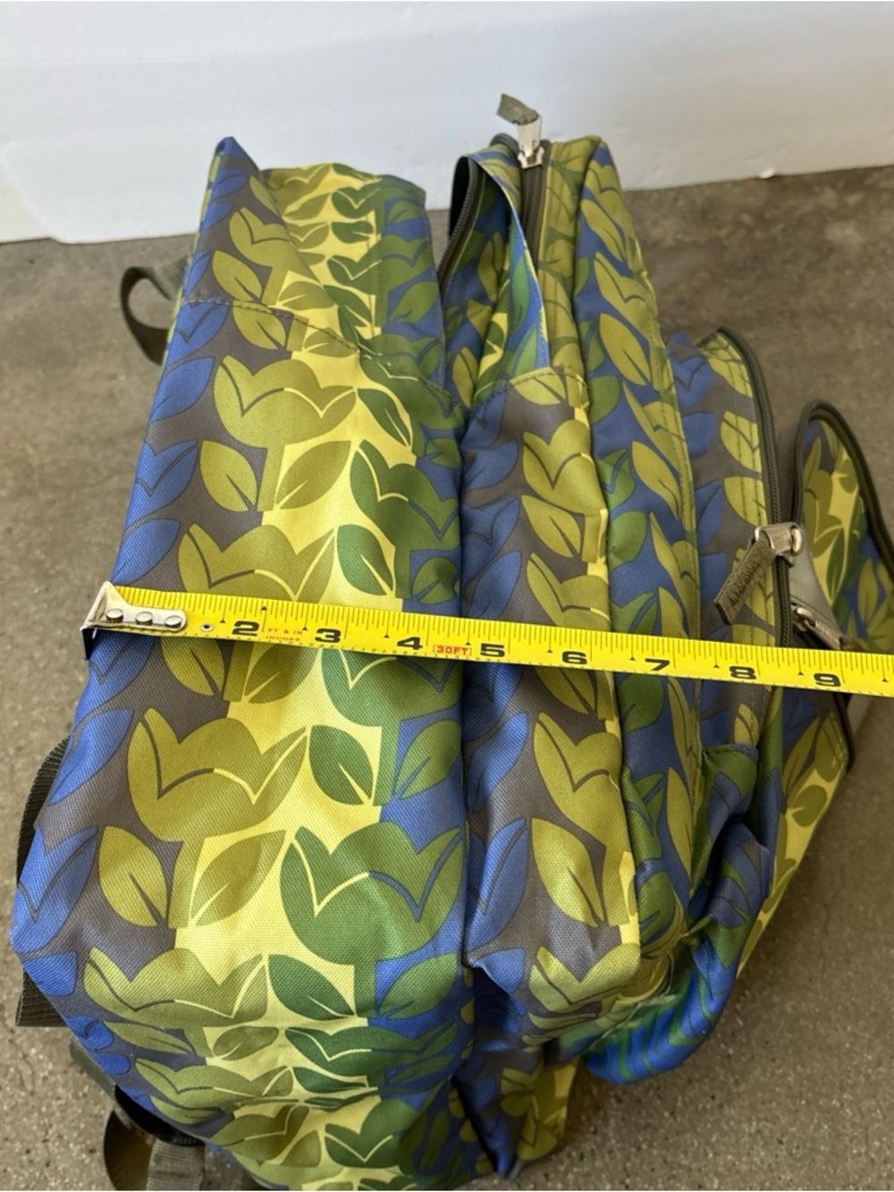 L.L. Bean Green and Blue Patterned women or kids Backpack - Picture 9 of 10